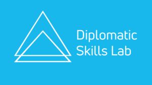 Logo on blue background